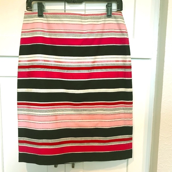 Talbots Pencil Skirt Stripe Ribbon Size 4 - Picture 2 of 4